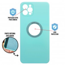 Capa para iPhone 12 Pro Max - Case Silicone Safe Glass Azul Claro
